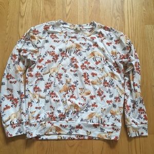 Fox and flower sweater